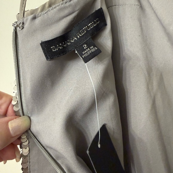 Banana Republic Shimmering Silver Mini Sequin Dress - Picture 3 of 13